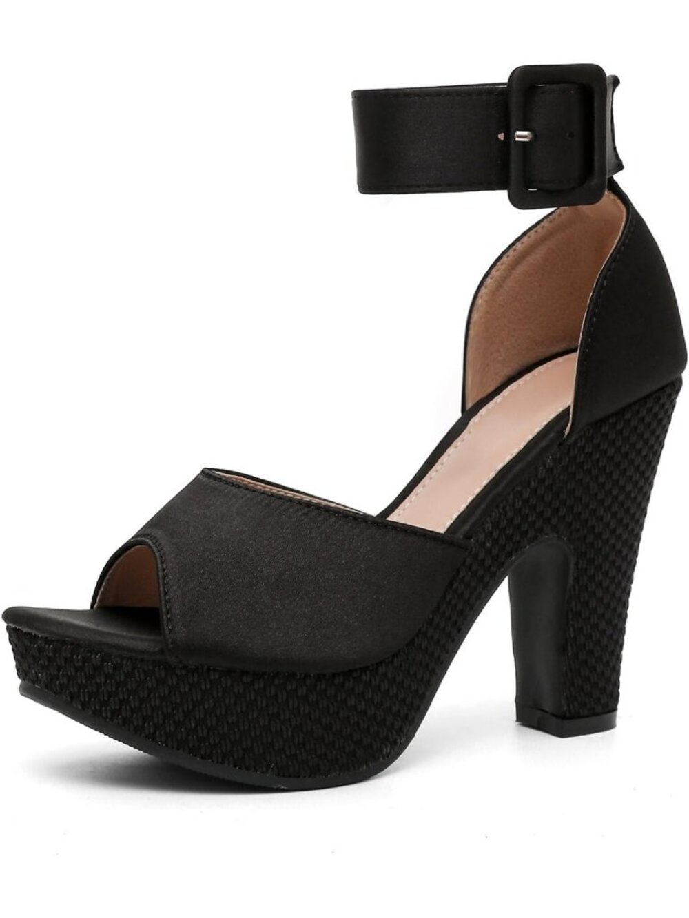 Chic Women's Peep Toe Platform Block Heels Sandals with Ankle Strap for Weddings